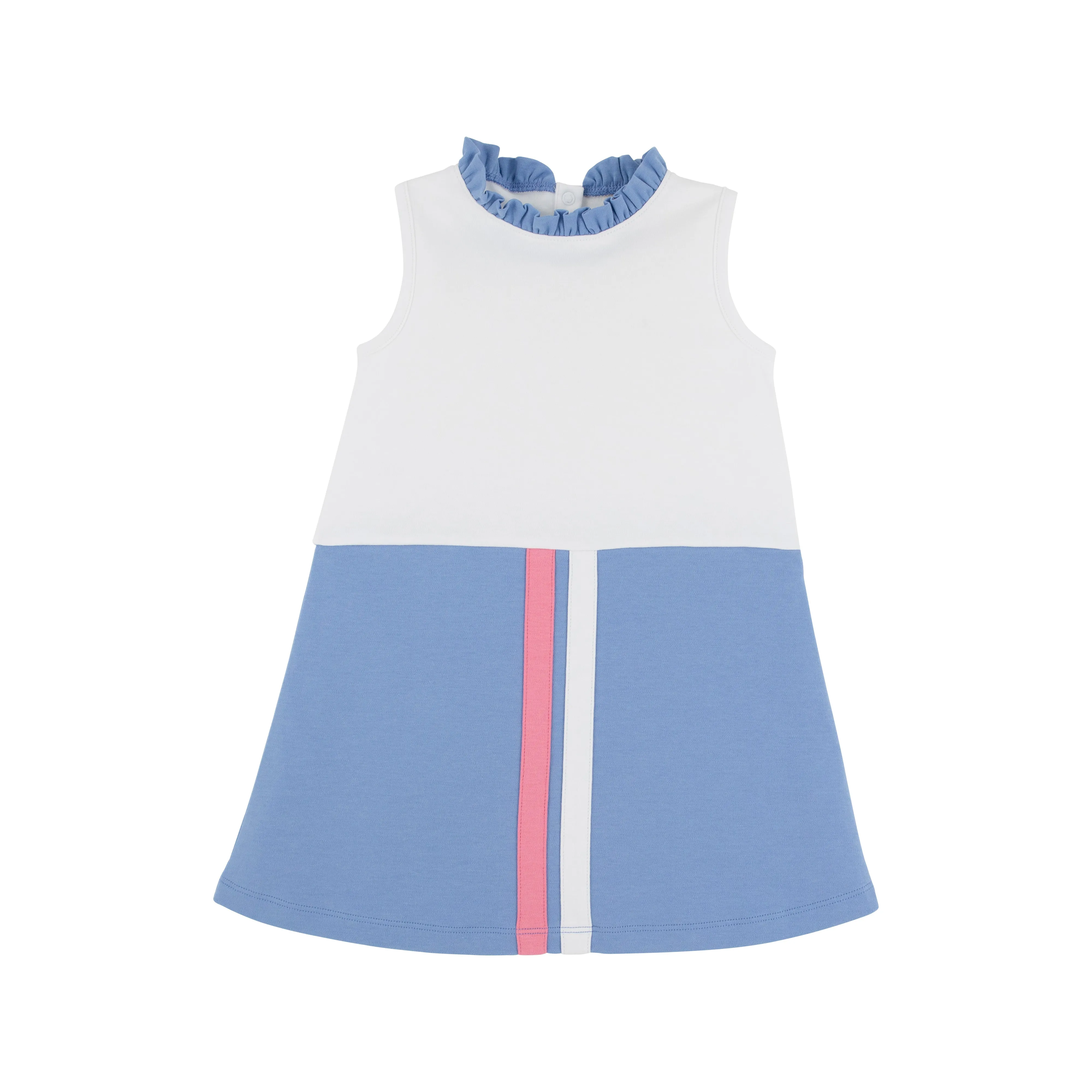 Lizzie's Luxe Leisure Dress - Worth Avenue White with Barbados Blue & Hamptons Hot Pink