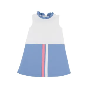 Lizzie's Luxe Leisure Dress - Worth Avenue White with Barbados Blue & Hamptons Hot Pink