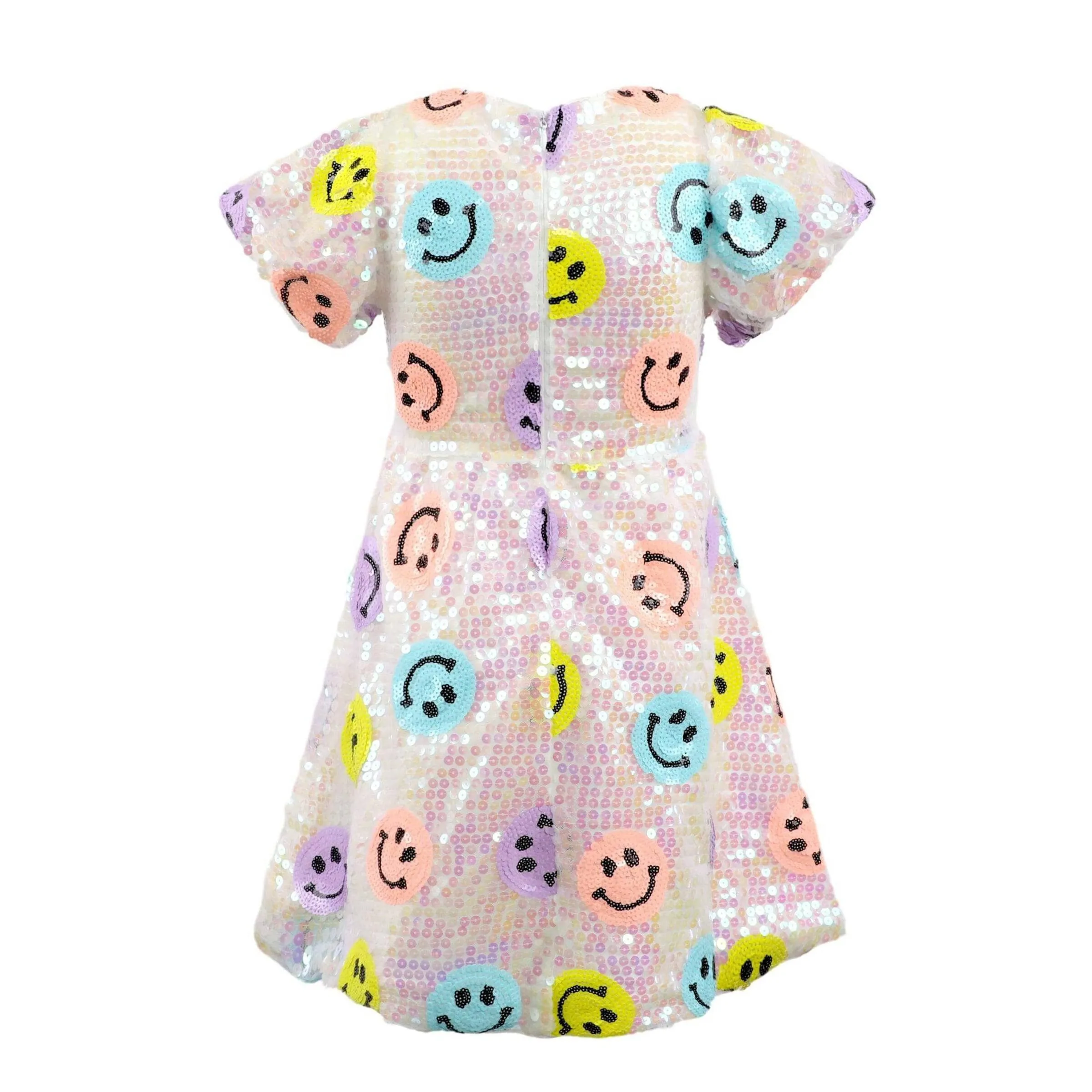 Lola and The Boys Rainbow Emoji Sequin Dress