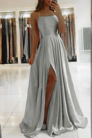 long A line prom dress evening dress    fg1239