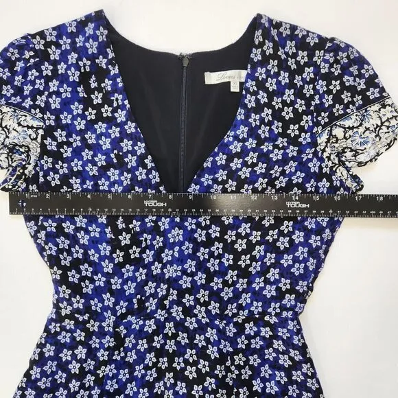 Lovers   Friends Cassidy V-Neck Mini Dress Size XS Paisley Black Blue
