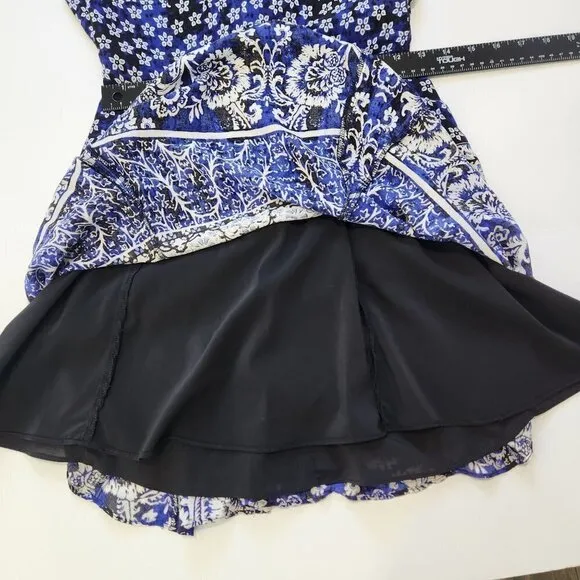 Lovers   Friends Cassidy V-Neck Mini Dress Size XS Paisley Black Blue