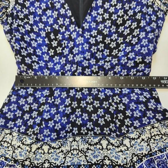 Lovers   Friends Cassidy V-Neck Mini Dress Size XS Paisley Black Blue
