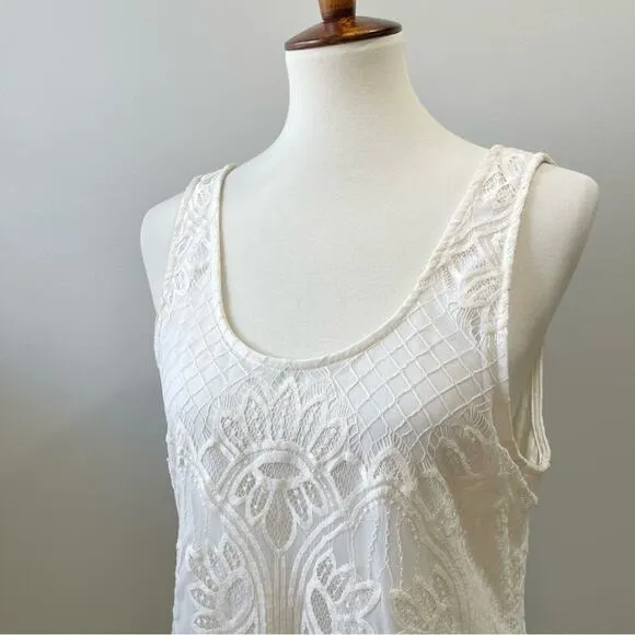 Lovers   Friends Gwen Babydoll Lace Flounce Mini Dress Women's Size Medium