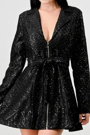 Luxe sequins jacket dress