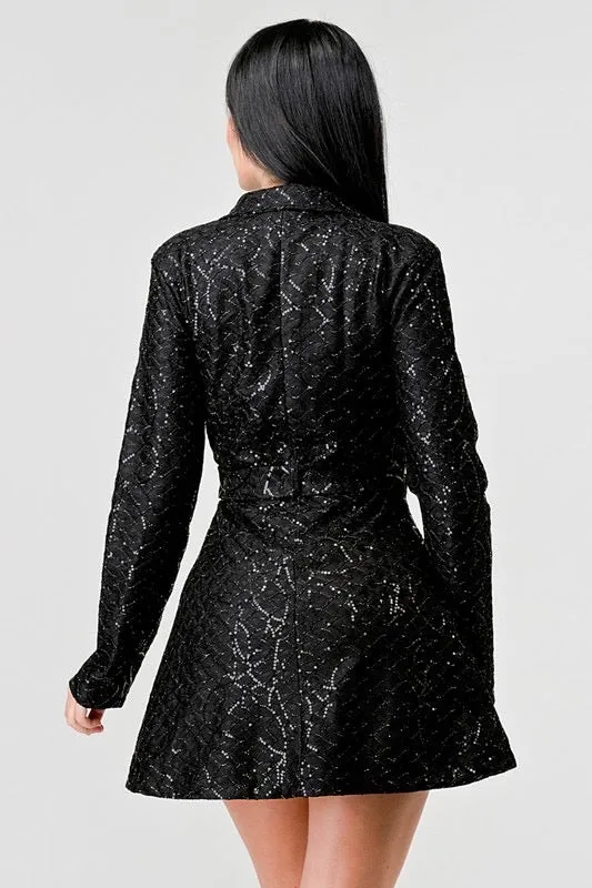 Luxe sequins jacket dress