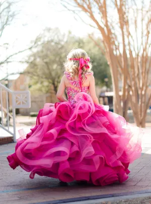 LuXee Couture Gown Rental~ Cascading Loopy Floral
