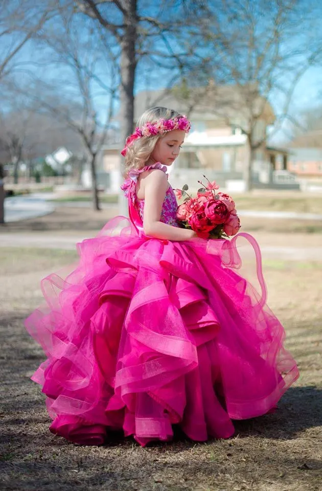 LuXee Couture Gown Rental~ Cascading Loopy Floral