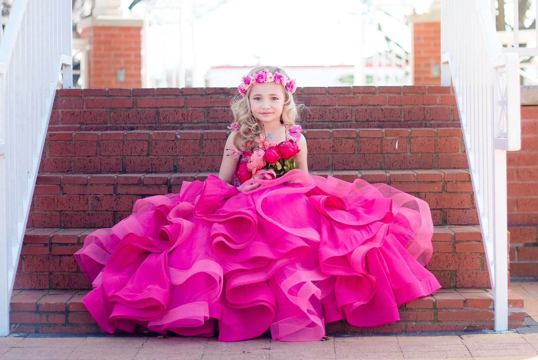 LuXee Couture Gown Rental~ Cascading Loopy Floral