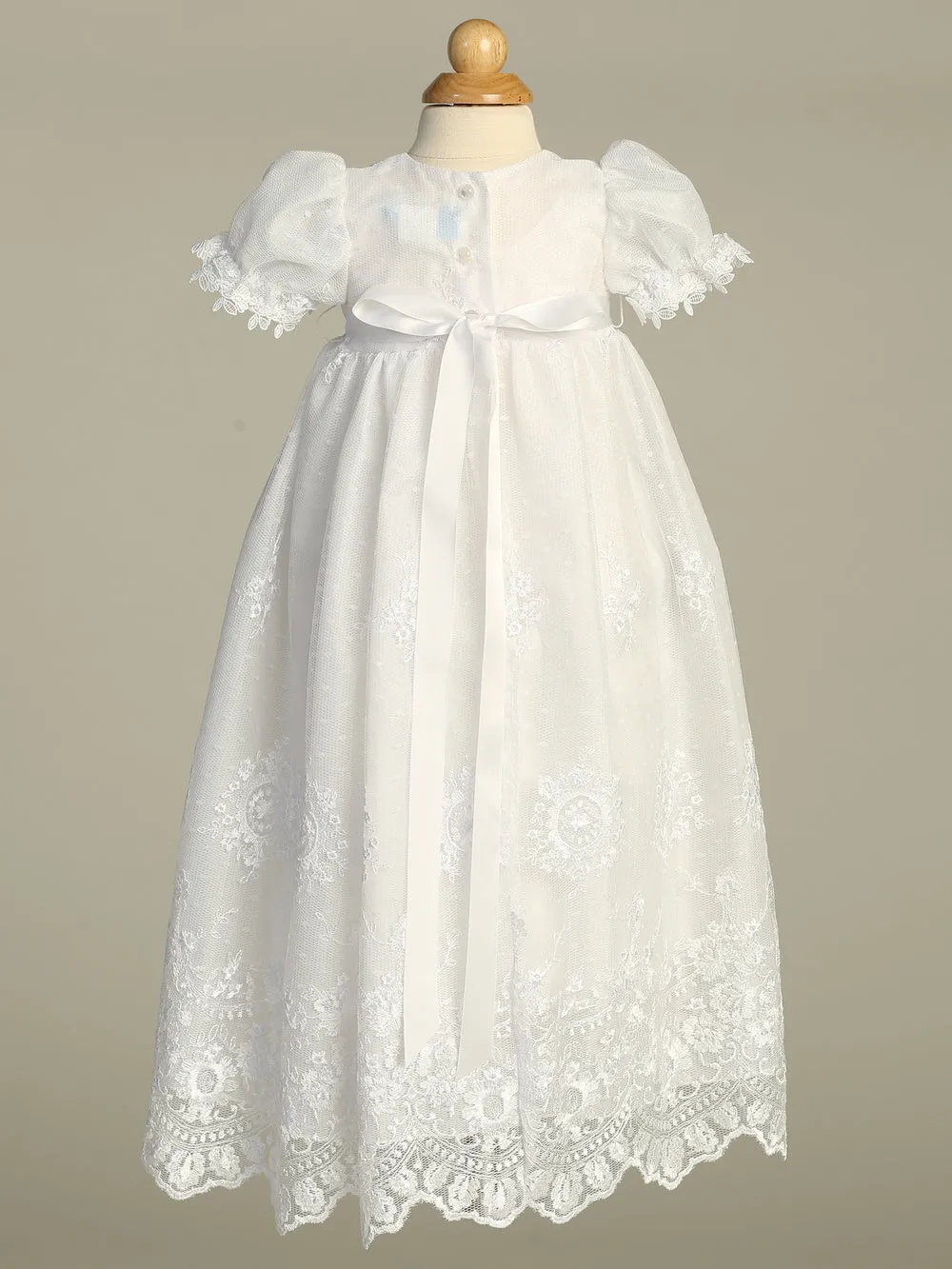 Madison Embroidered Tulle Baptismal Gown