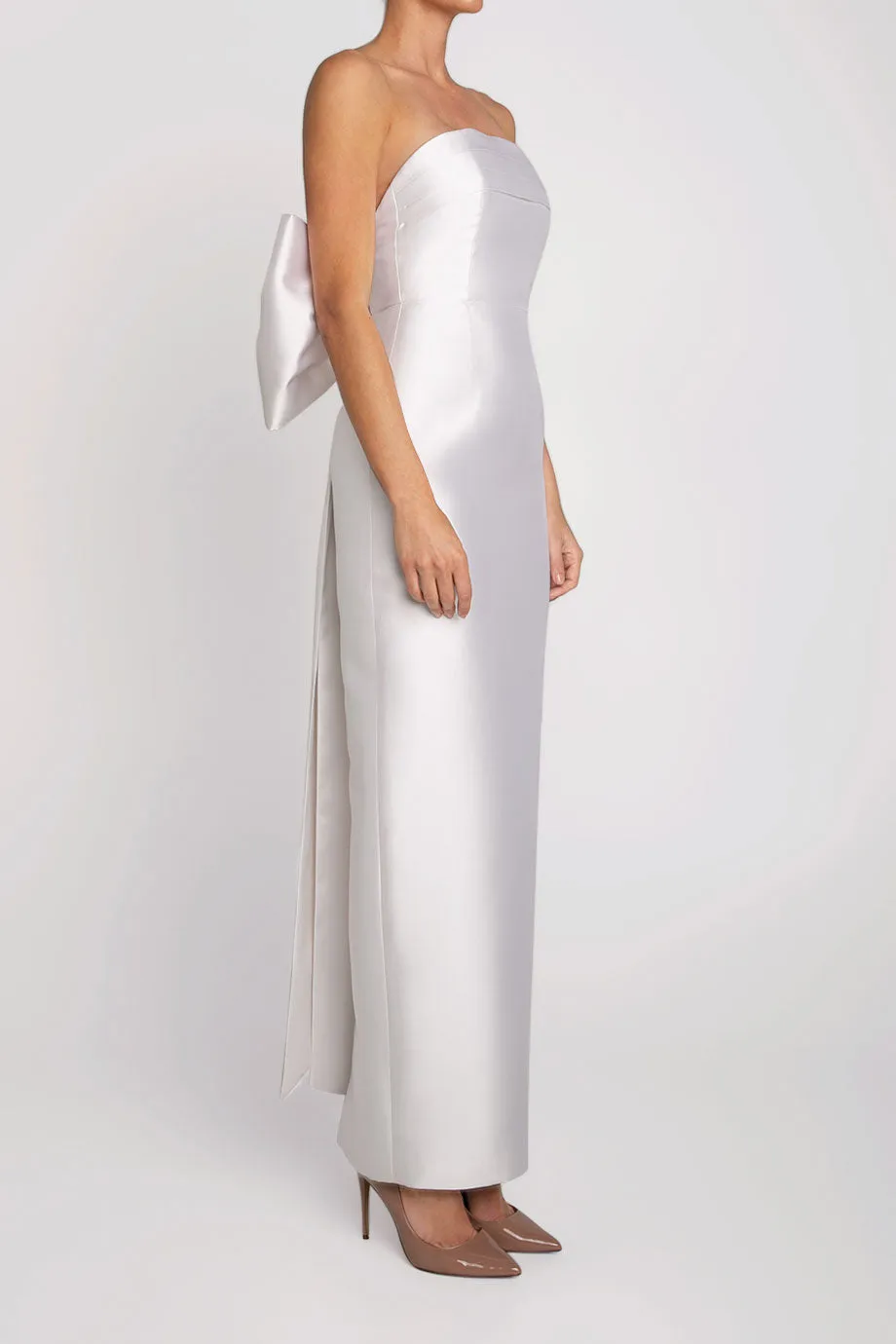 Magnolia Silk and Wool Column Gown
