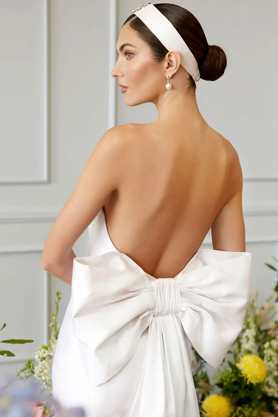 Magnolia Silk and Wool Column Gown