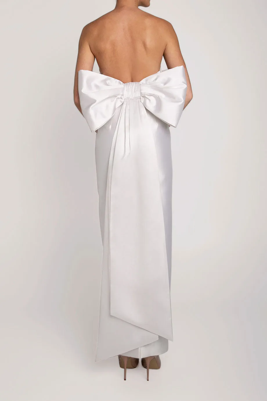 Magnolia Silk and Wool Column Gown