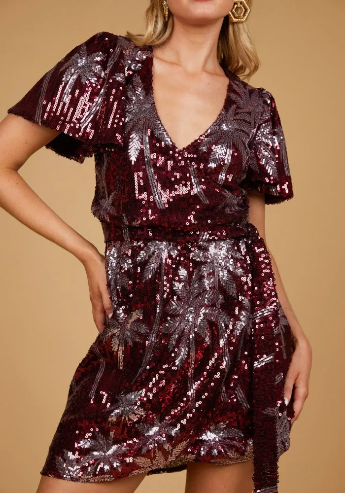 Margarita Sequin Dress- Sangria