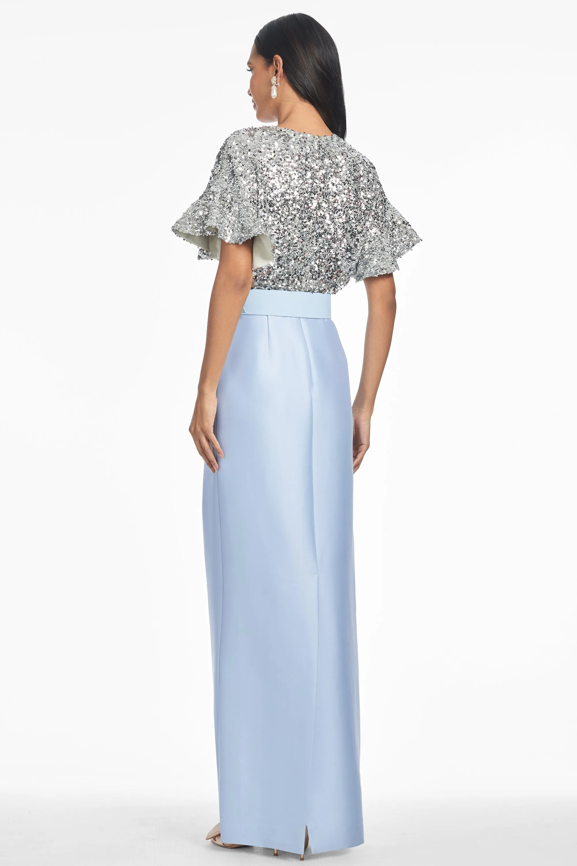 Marlene Gown - Silver/Glacial Blue