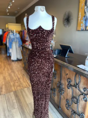 Maxi Sequin Slit Dress