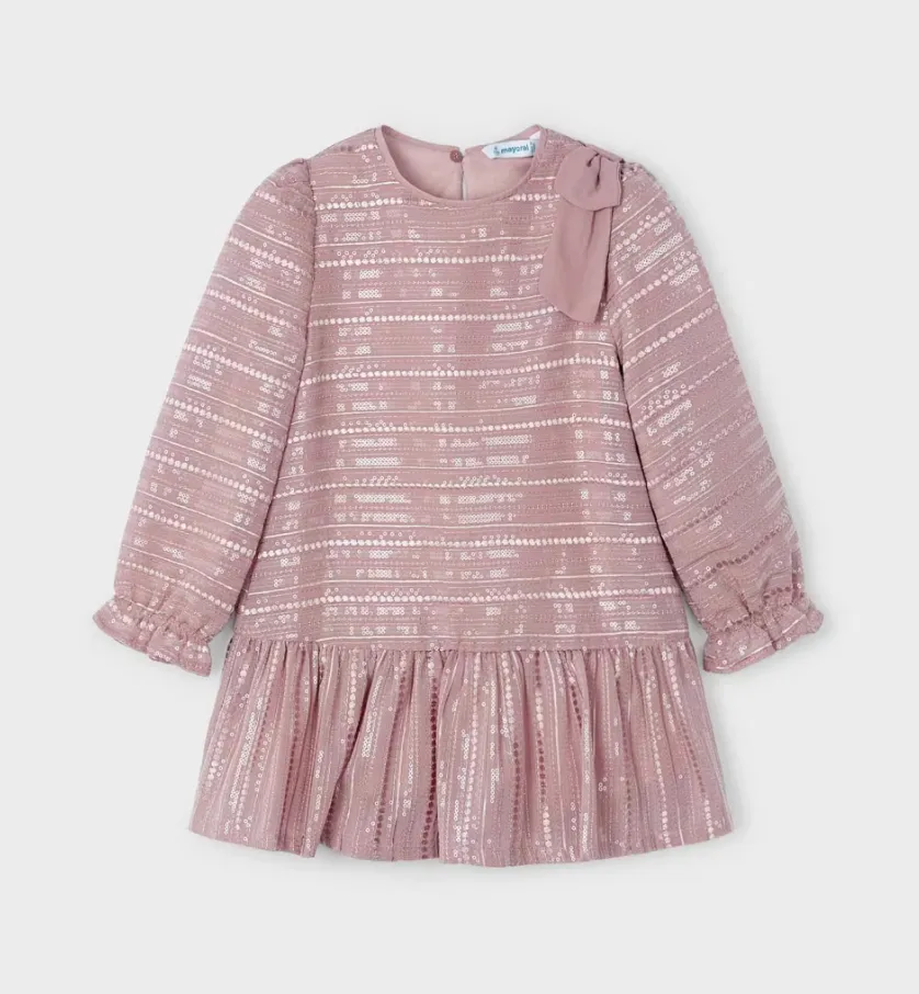 Mayoral Girl Blush Sequin Stitch Dress