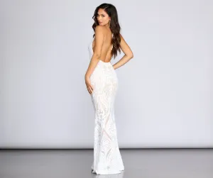 Meg Formal Stylish Sequin Halter Dress