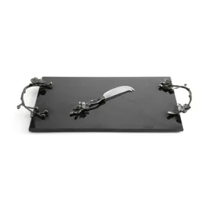 Michael Aram Large Black Orchid Cheese Board with Knife - 110726