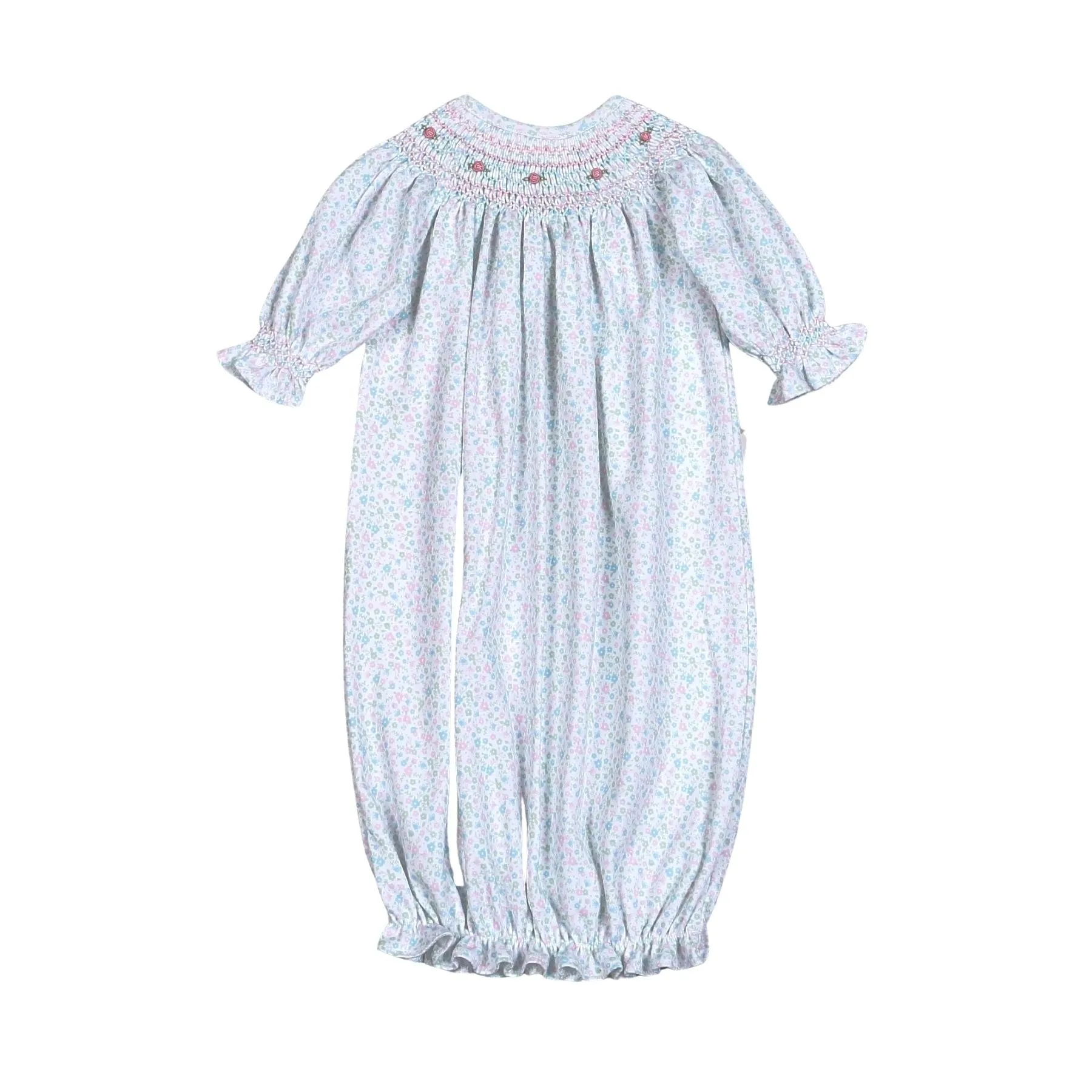 Mini Floral Smocked Pima Gown