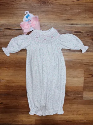 Mini Floral Smocked Pima Gown