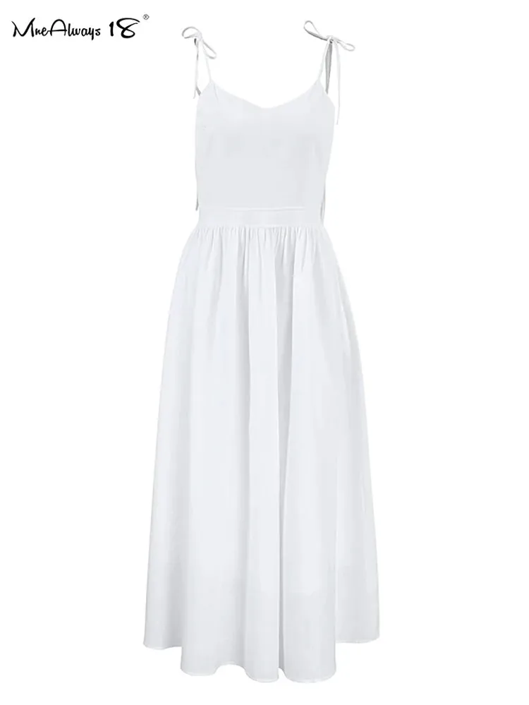 Mnealways18 Fashion Brown Linen Long Dress