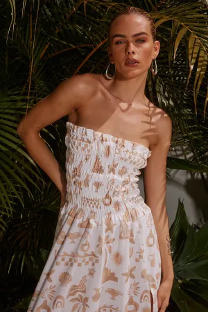 Nammos Strapless Dress - WHITE/SAND