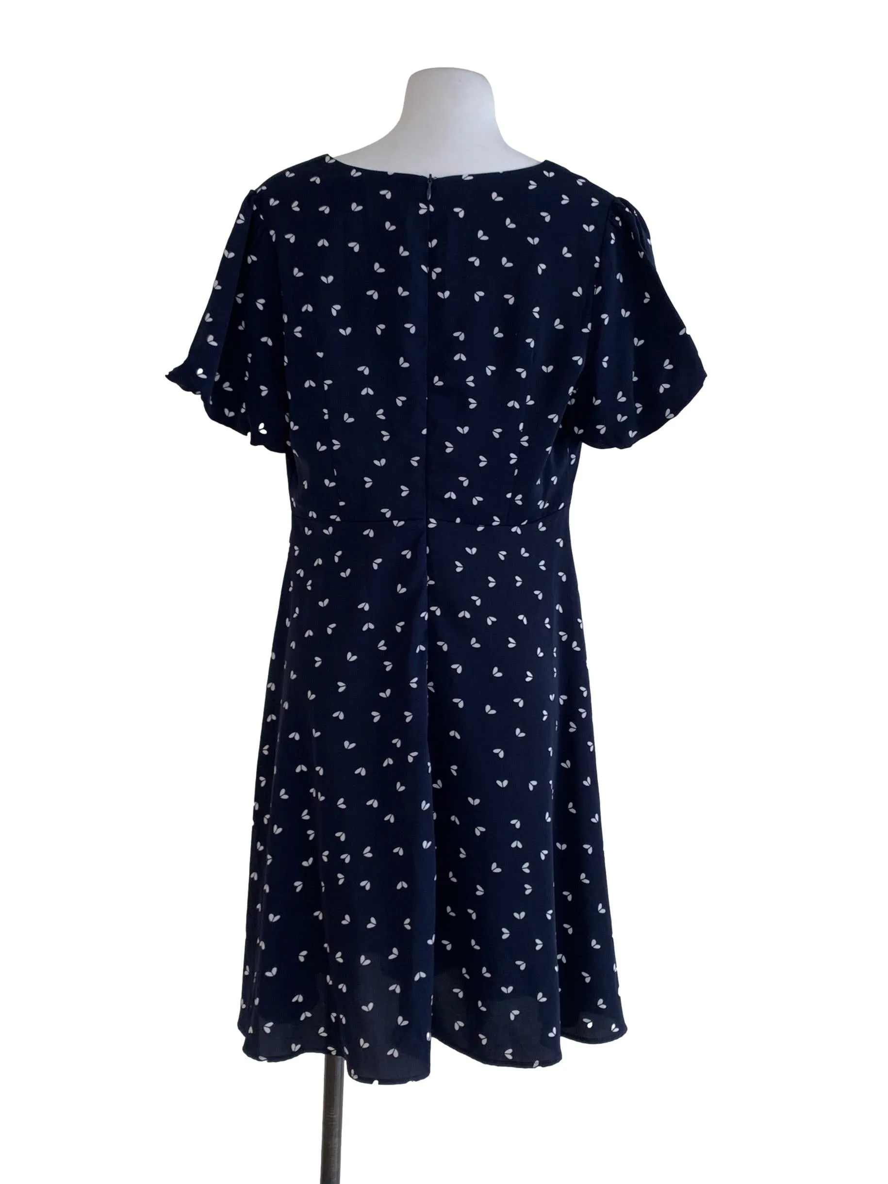 Navy Blue Dot Empire Dress