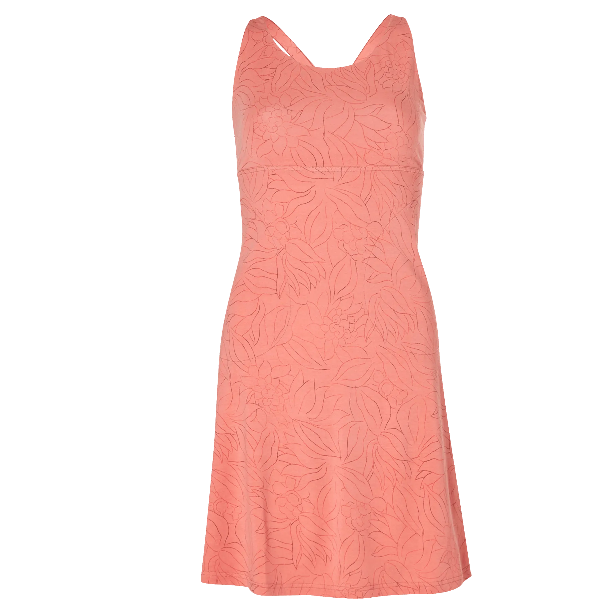 Neha Dress - Brick Dust Leaf