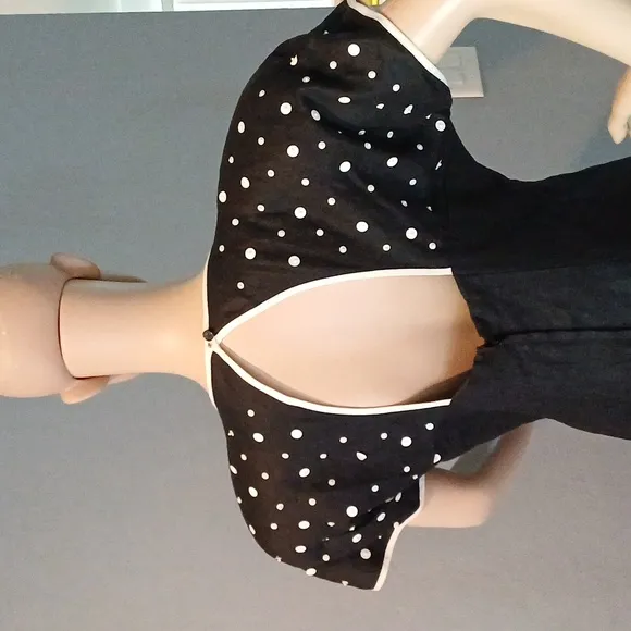 Neiman-Marcus vintage linen applique shoulder pad dress 10