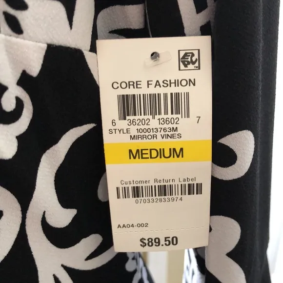 *NEW* INC black and white dress.  Size M. NWT