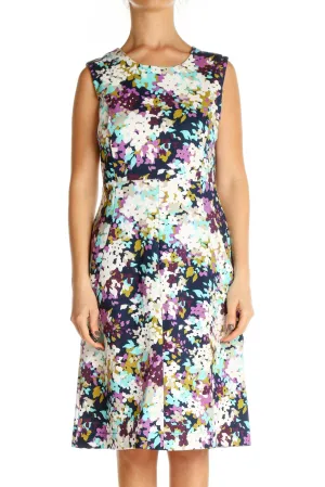 New Lands' End White Floral Print Day Fit & Flare Dress Plus Size 2OW!