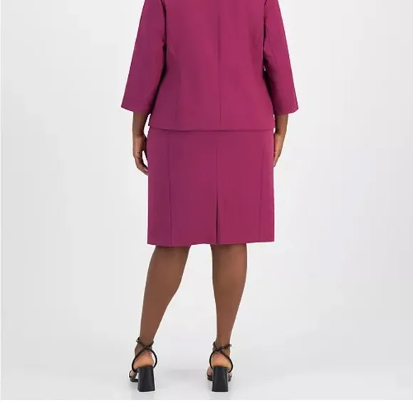 New!Le SuitPlus Size Jacket &amp; Empire-Waist Sheath Dress