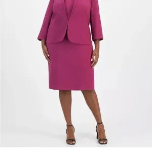 New!Le SuitPlus Size Jacket &amp; Empire-Waist Sheath Dress