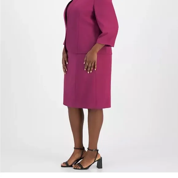 New!Le SuitPlus Size Jacket &amp; Empire-Waist Sheath Dress