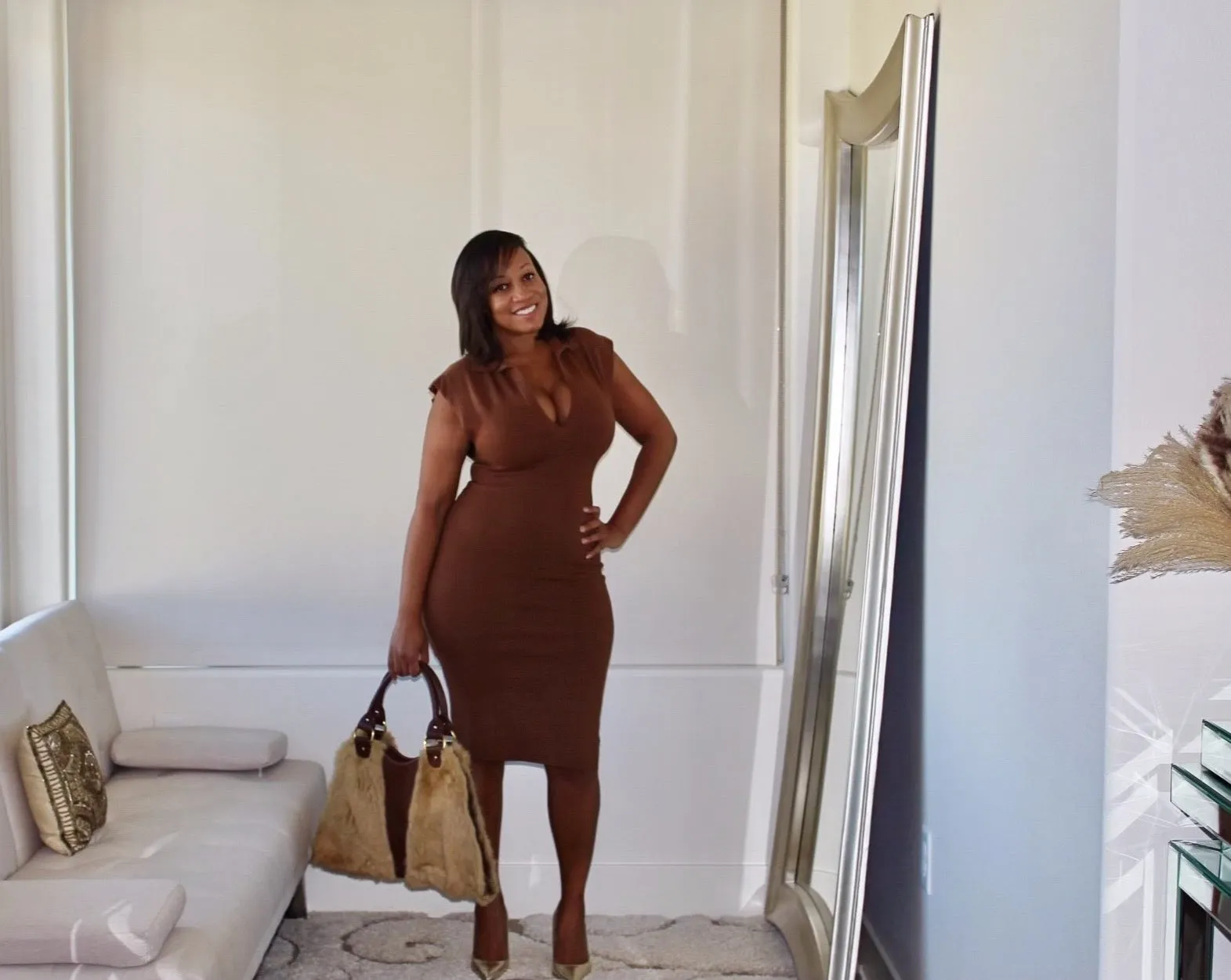 No Cap Sleeve Midi Dress