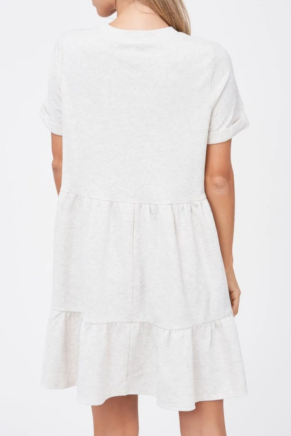 Not Regular White Short Sleeve Dress