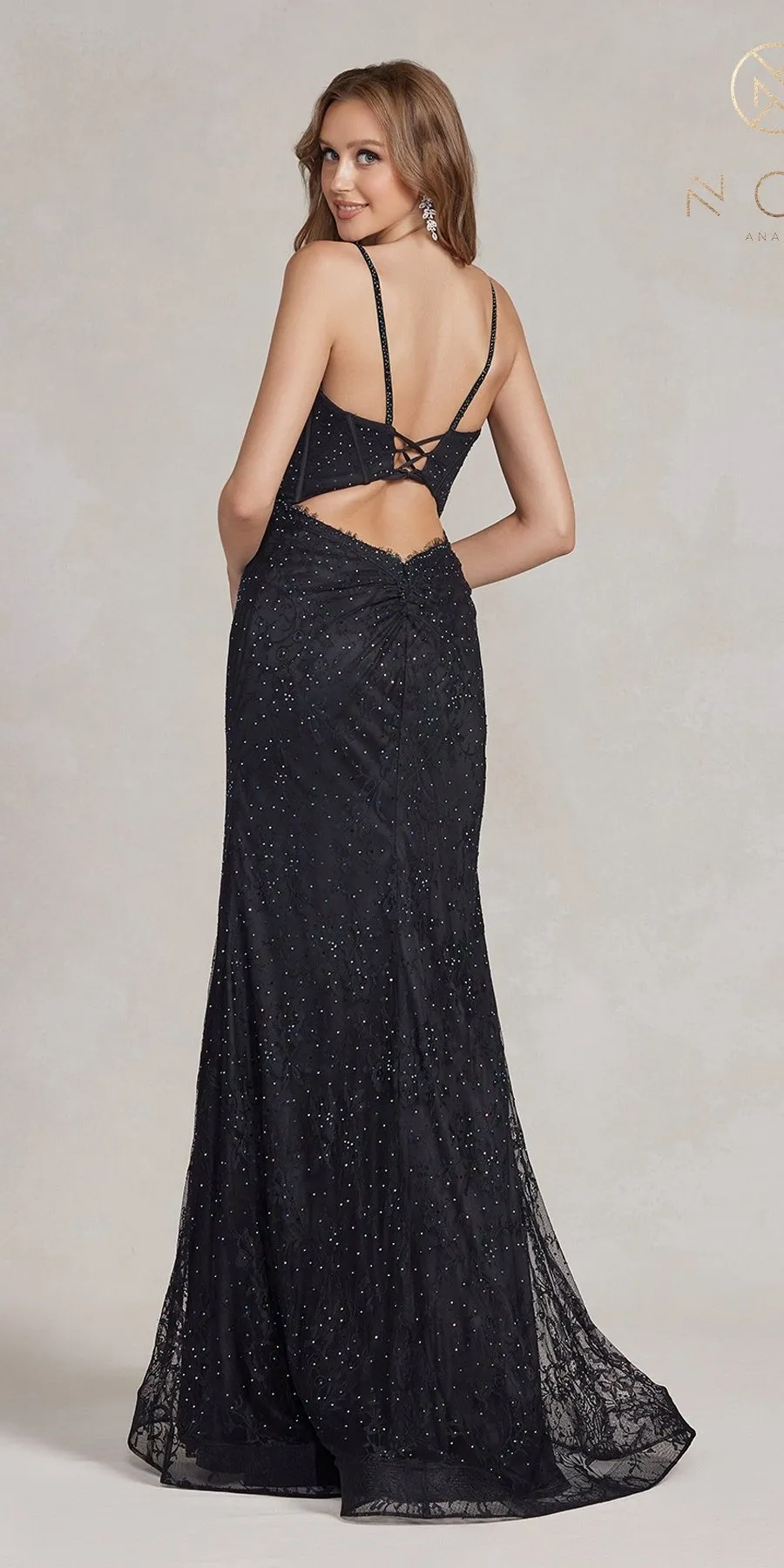 Nox Anabel B1145 Long Formal Fitted Column Gown with Slit