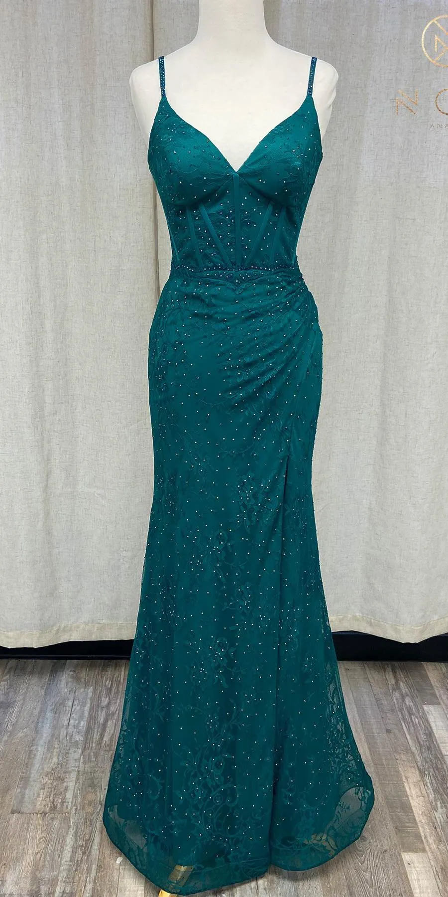 Nox Anabel B1145 Long Formal Fitted Column Gown with Slit