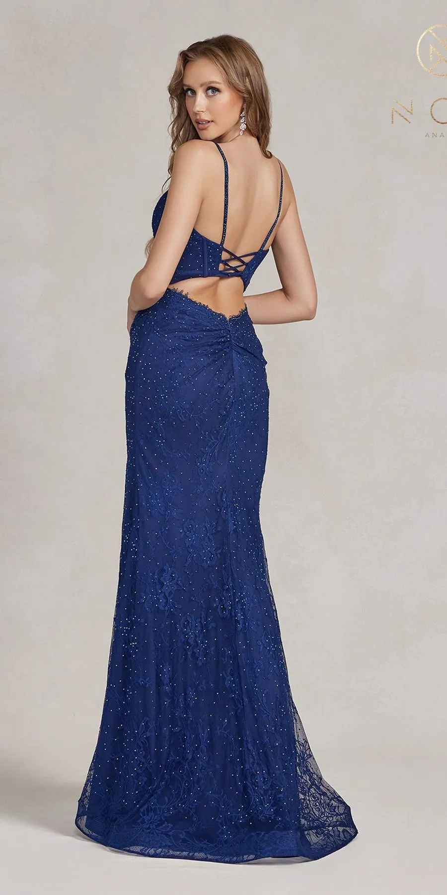Nox Anabel B1145 Long Formal Fitted Column Gown with Slit