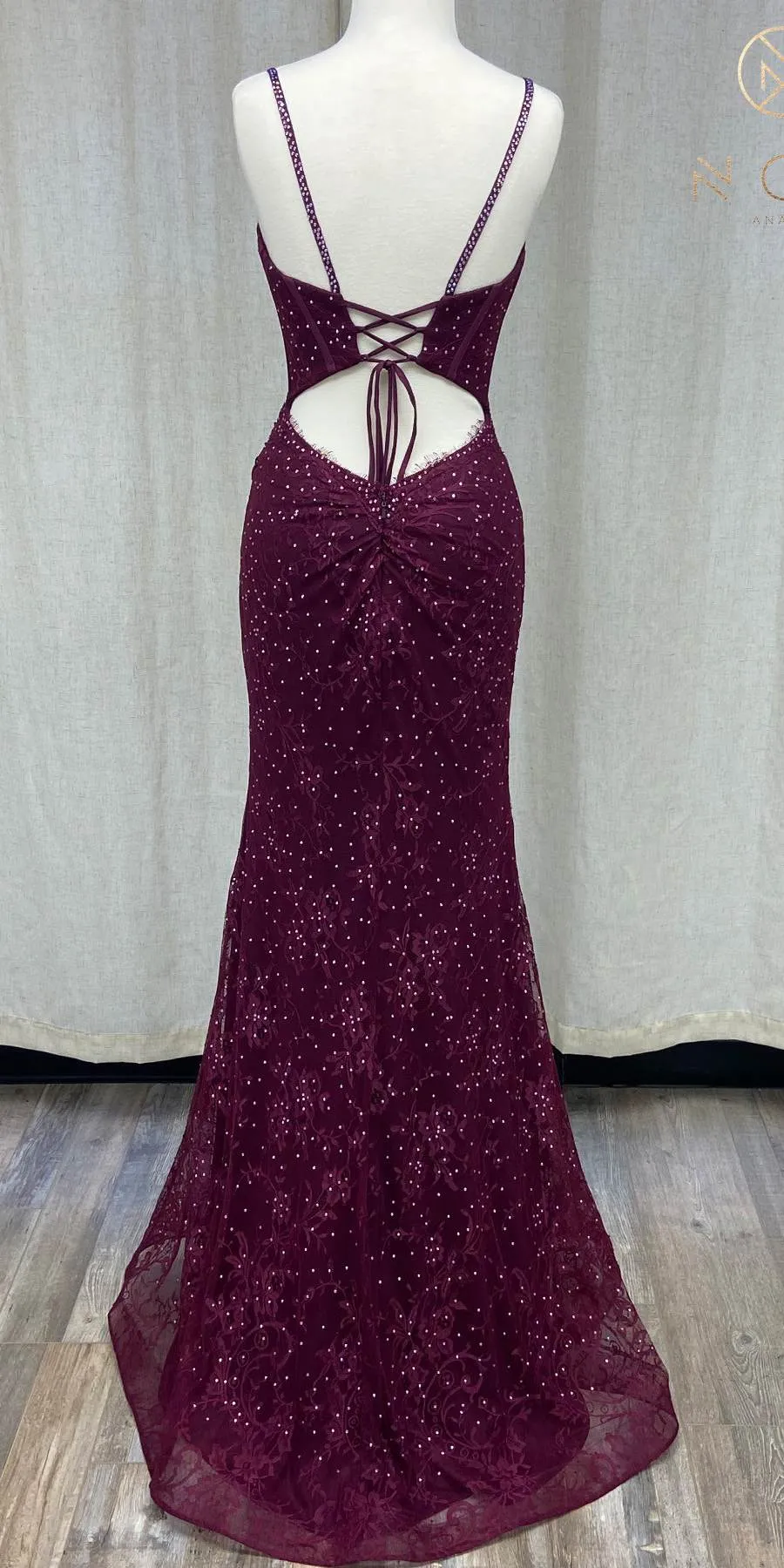 Nox Anabel B1145 Long Formal Fitted Column Gown with Slit