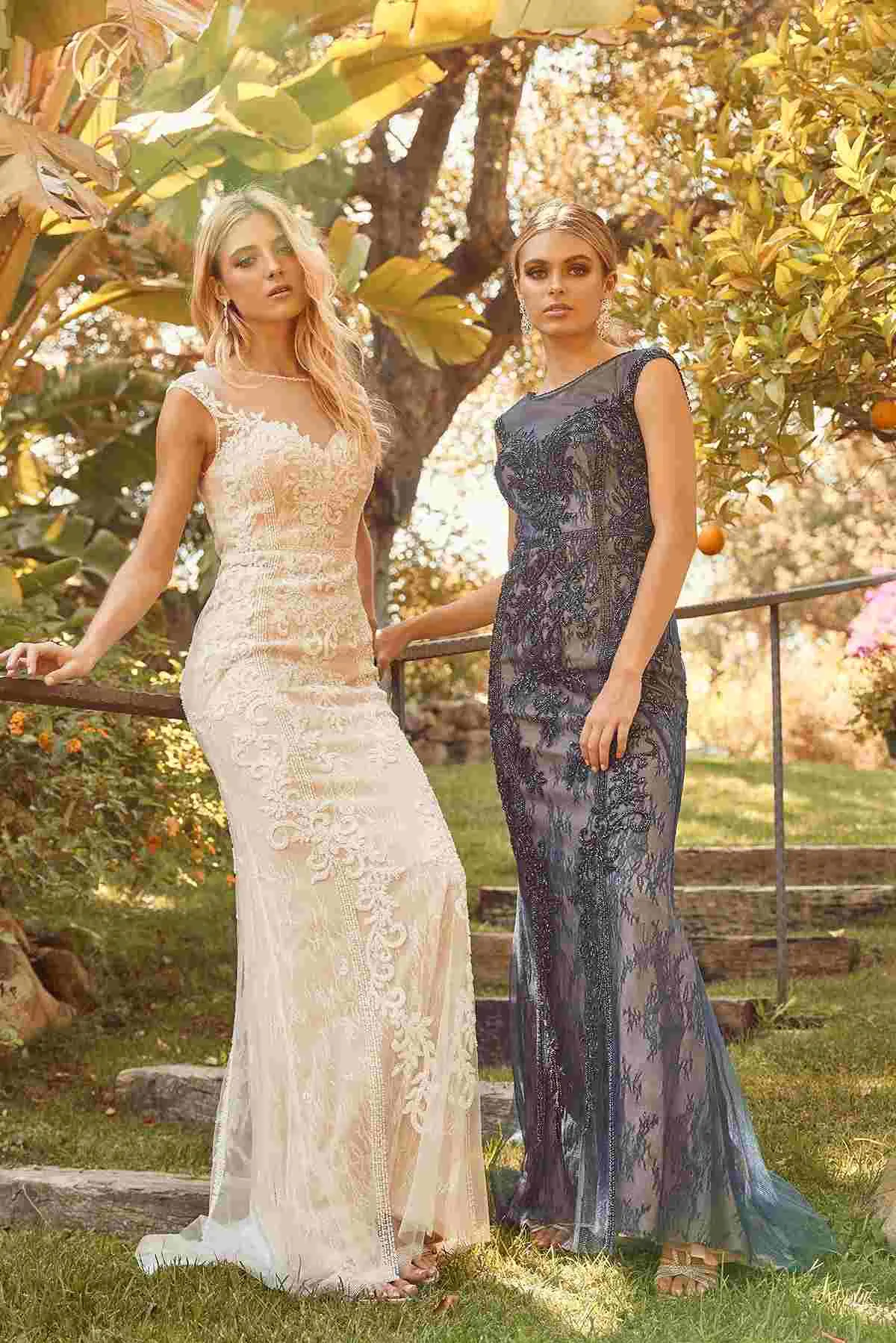 Nox Anabel E1006 Fitted Sheath Formal Lace Dress with Illusion Neckline