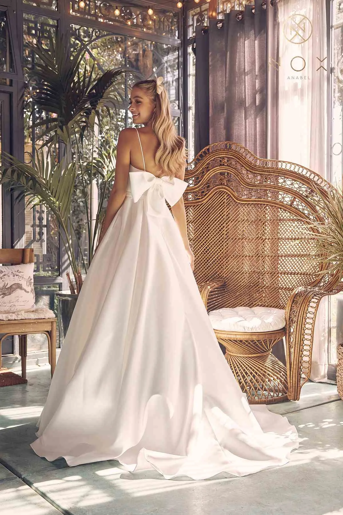 Nox Anabel JE968 Floor Length A-Line Wedding Gown with Pockets