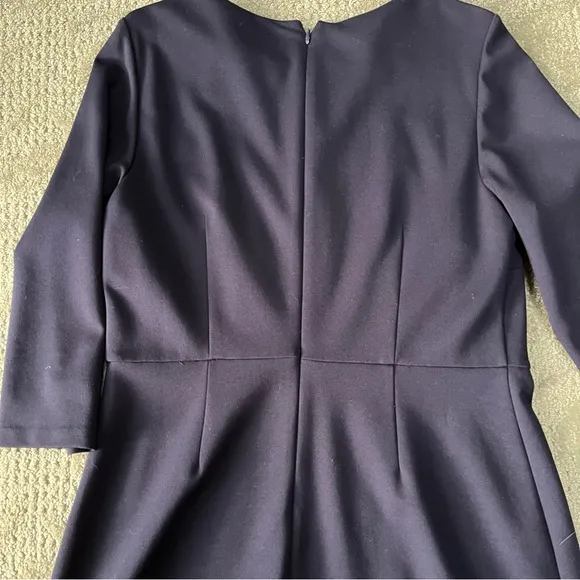 NWOT Women's Talbots Ponte Fit &amp; Flare Dress size 10 Petite in Navy
