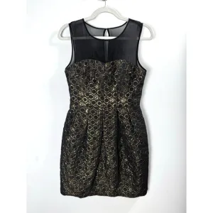 NWT Club Monaco Gold 3D Metallic Dress Celebration Party Old Money Regency 4