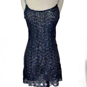 NWT Free People Intimately Navy Sequin mini  Dress Sz S/P