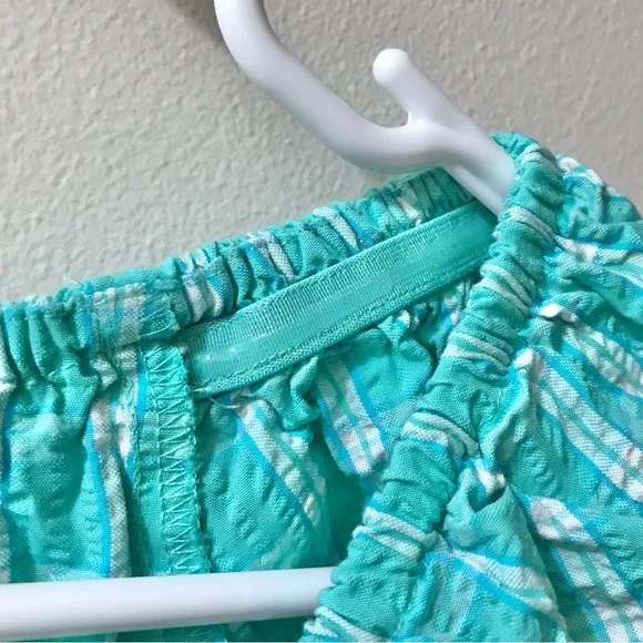 NWT J. Crew Seersucker Ruffleneck Mini Dress, Coastal Preppy J.Crew Factory 14