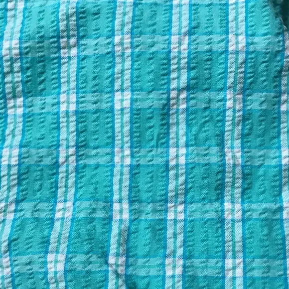 NWT J. Crew Seersucker Ruffleneck Mini Dress, Coastal Preppy J.Crew Factory 14
