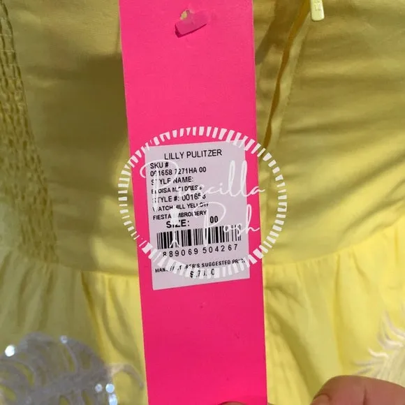 NWT Lilly Pulitzer Eloisa Midi Dress Yellow 00