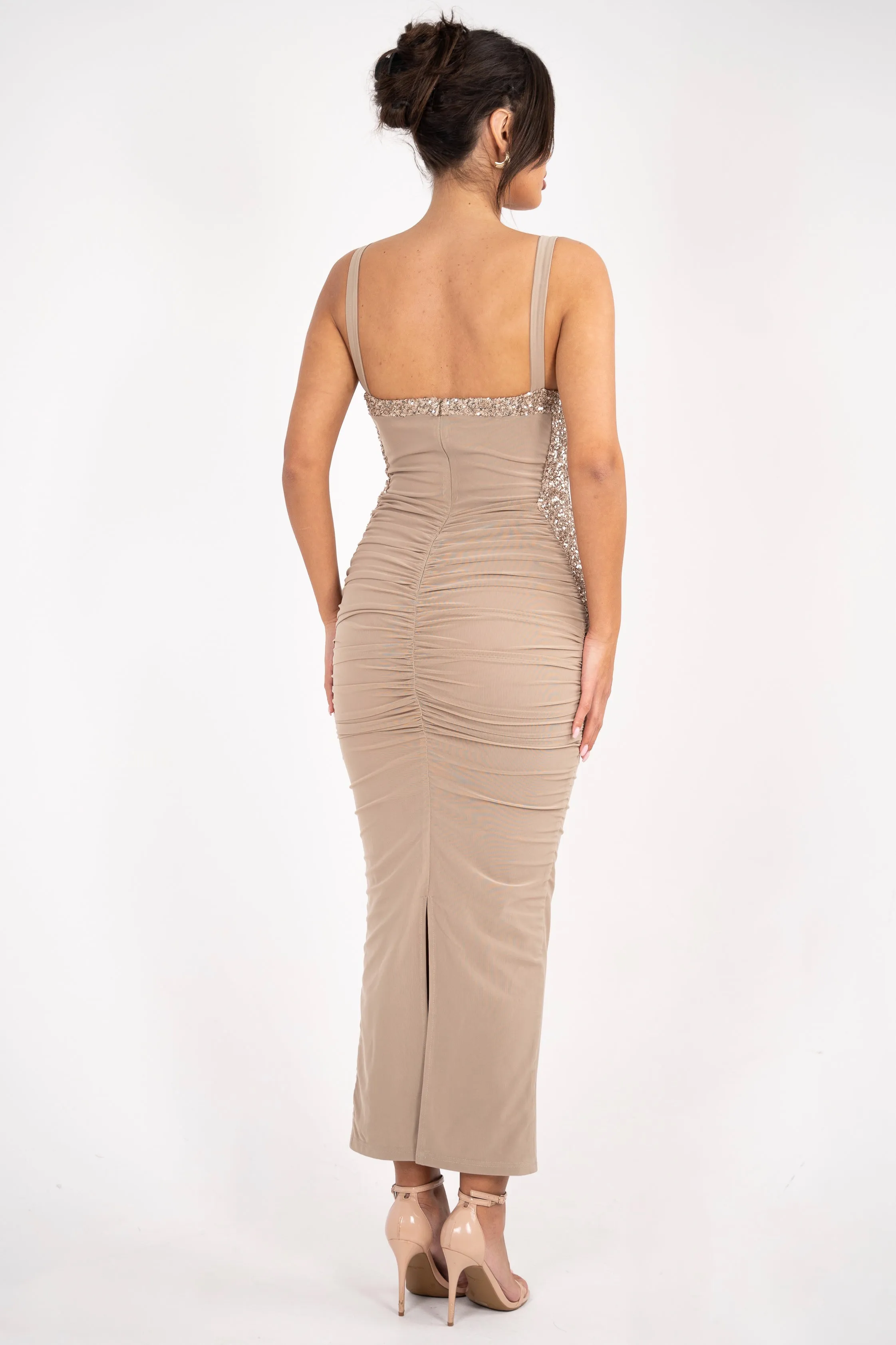 Odette Nude Sequin Dress